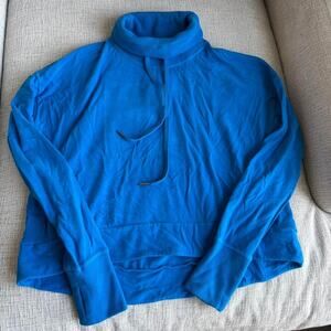 Blue long sleeve turtleneck sweatshirt